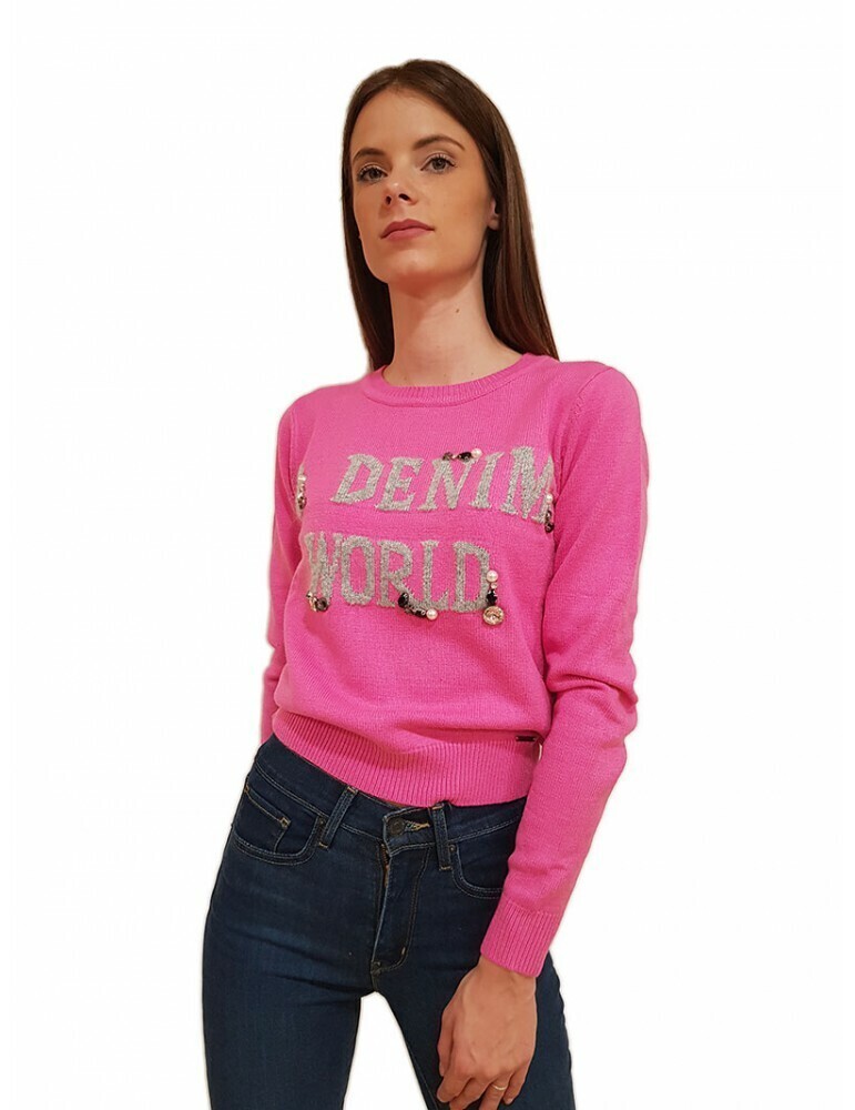 Maglione girocollo con pietre