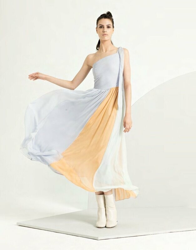 Vestito lungo monospalla