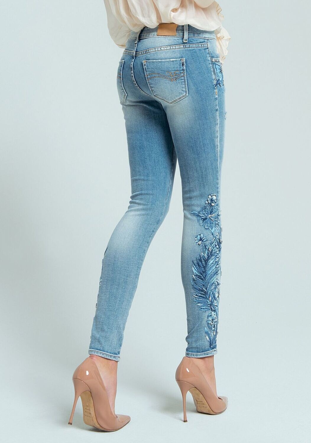 Jeans Fracomina con disegni floreali