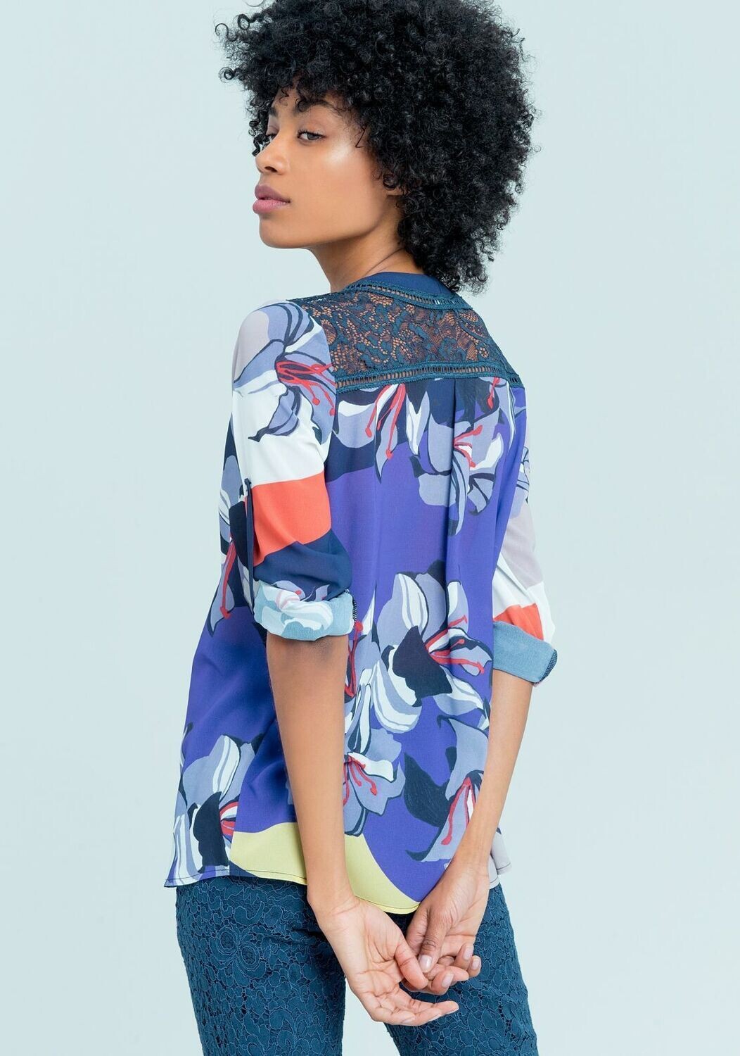 Blusa multicolor Fracomina scollo a V.
