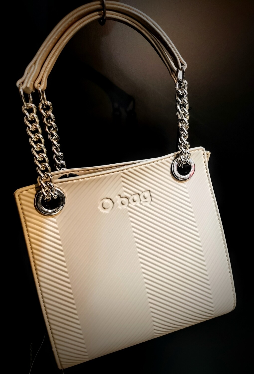 O BAG double mini texture spigata sabbia