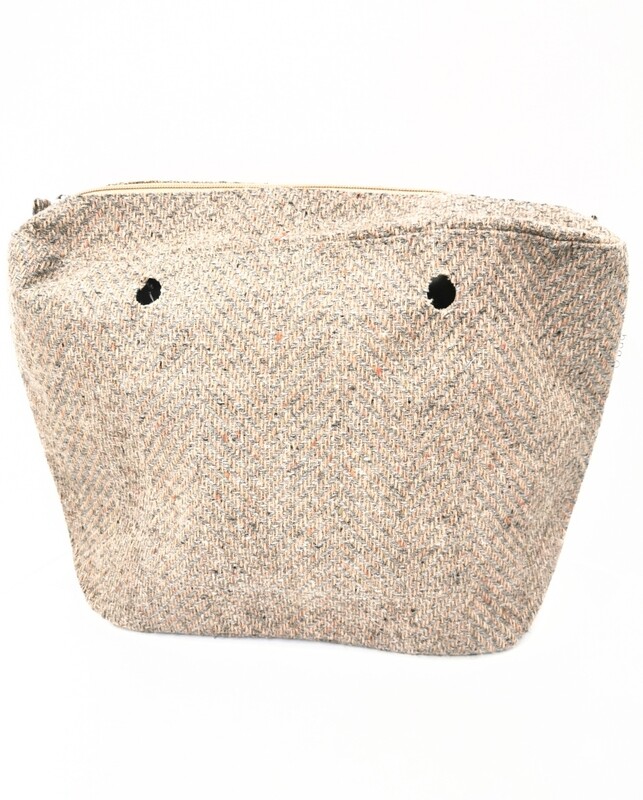 Sacca interna O bag tessuto tweed spigato
