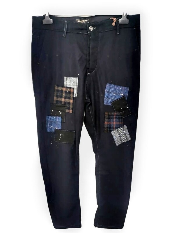 Pantalone in tessuto felpato con patch
