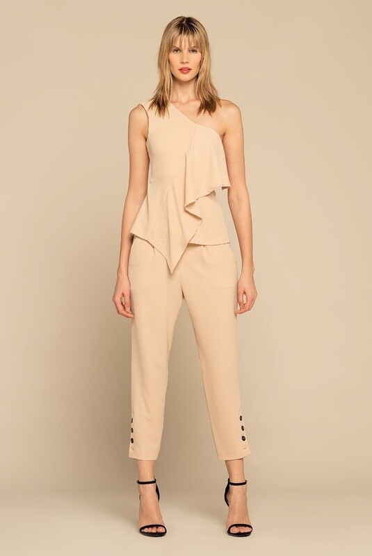 Pantalone capri con pinces