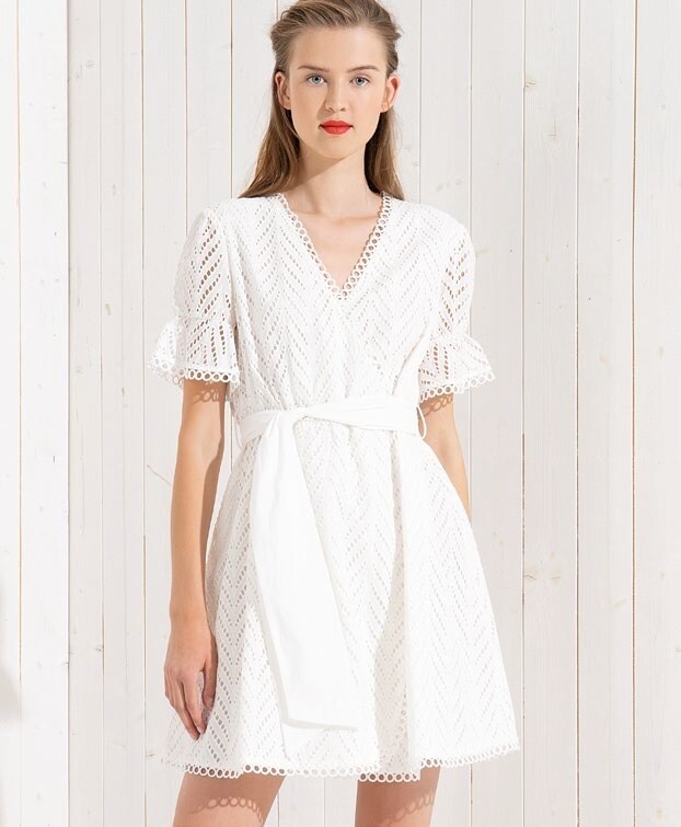 Vestito corto in pizzo san gallo