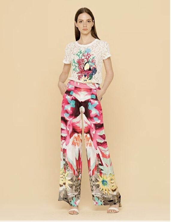 Pantalone a palazzo multicolor