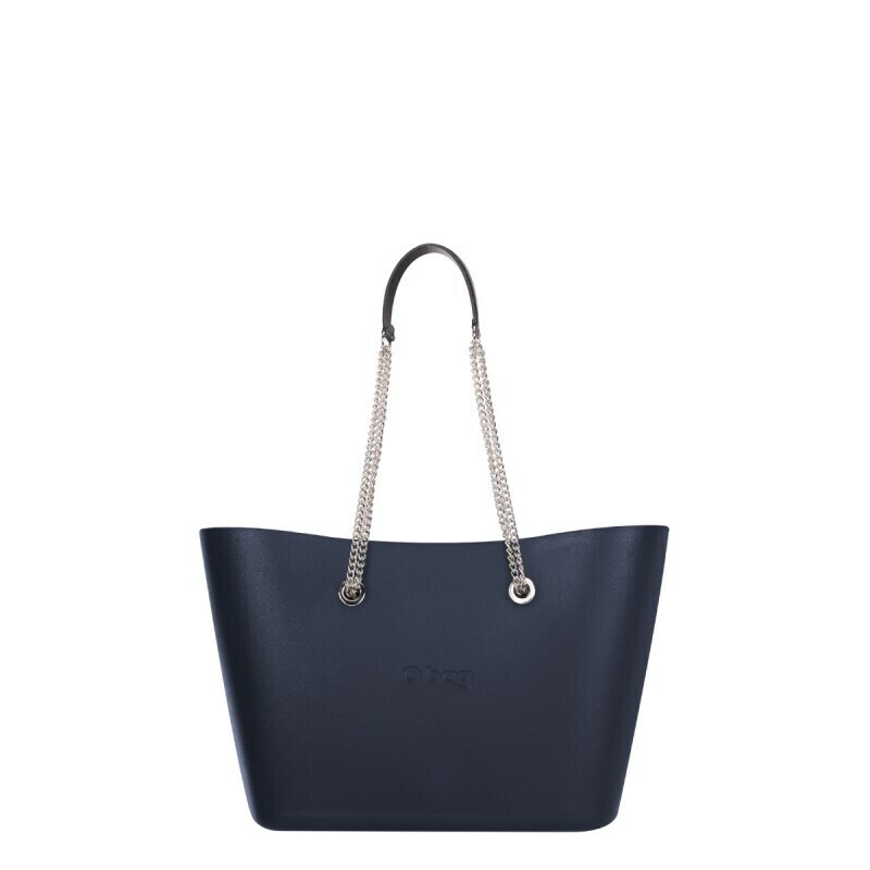 O bag urban blu con manici a catena