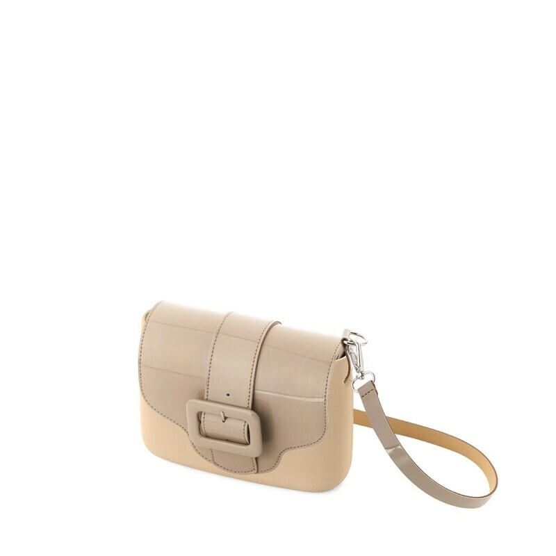 O bag pocket sabbia pattina ecopelle vernice