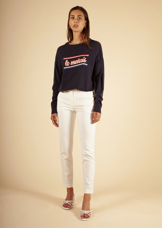 Pantalone chino a vita alta