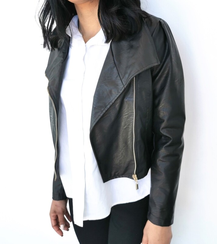 Giacca biker con zip laterale