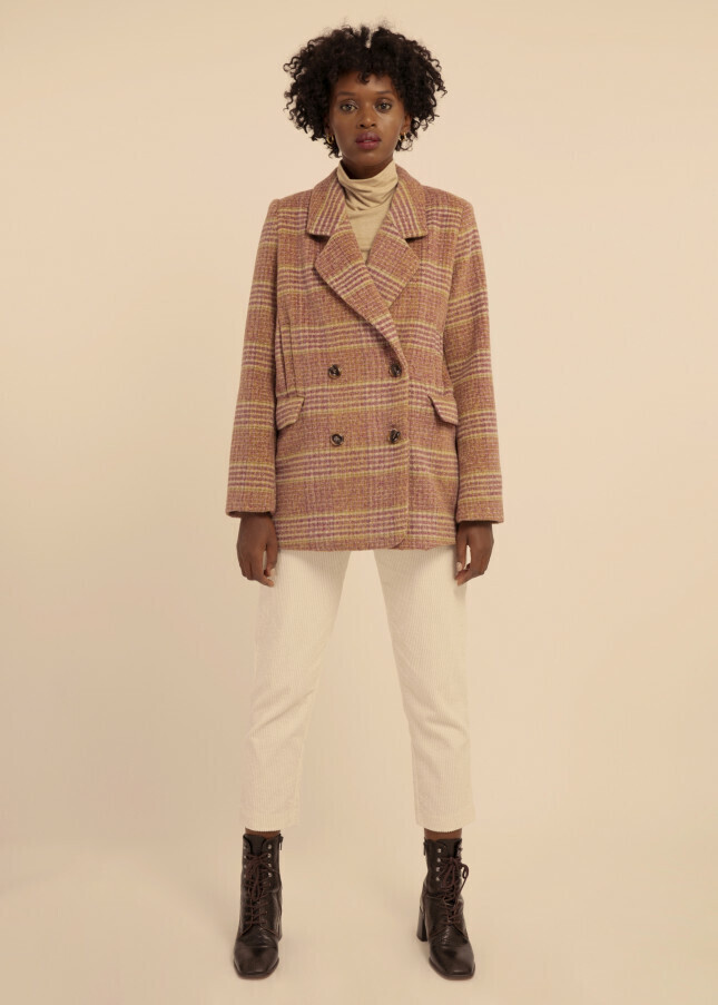 Cappotto doppiopetto a quadri