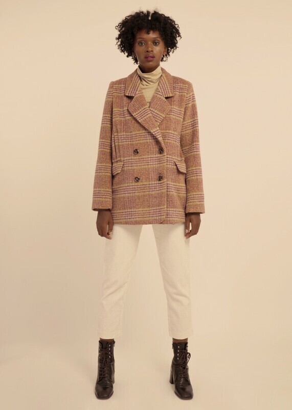 Cappotto doppiopetto a quadri