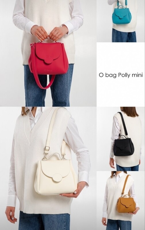 O bag polly mini in tessuto soft gommato