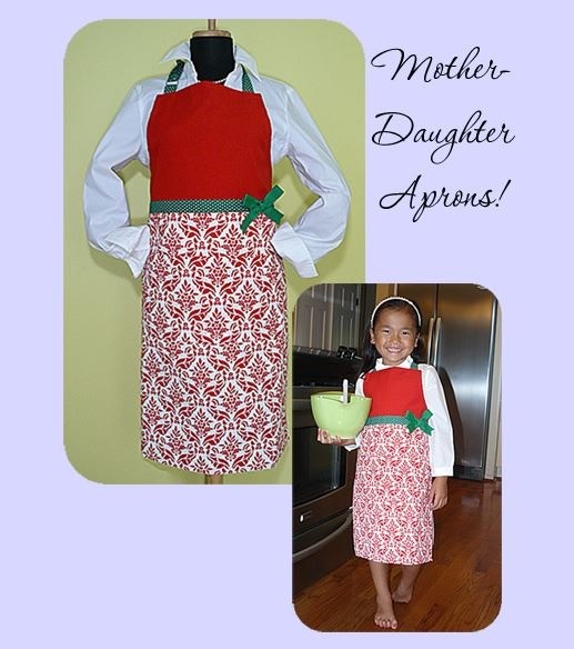 Mother & Daughter Christmas Aprons