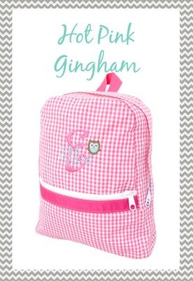 Small Hot Pink Gingham Backpack