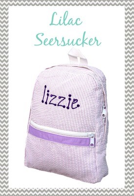Small Lilac Seersucker Backpack Small Lilac Seersucker Backpack