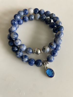 Blue With Crystal Charm