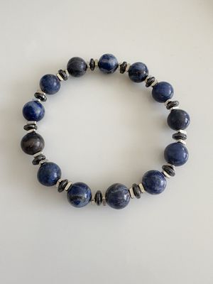 Sodalite and Hematite Bracelet