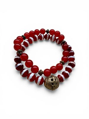 Striped dzi Agate w/ Brass