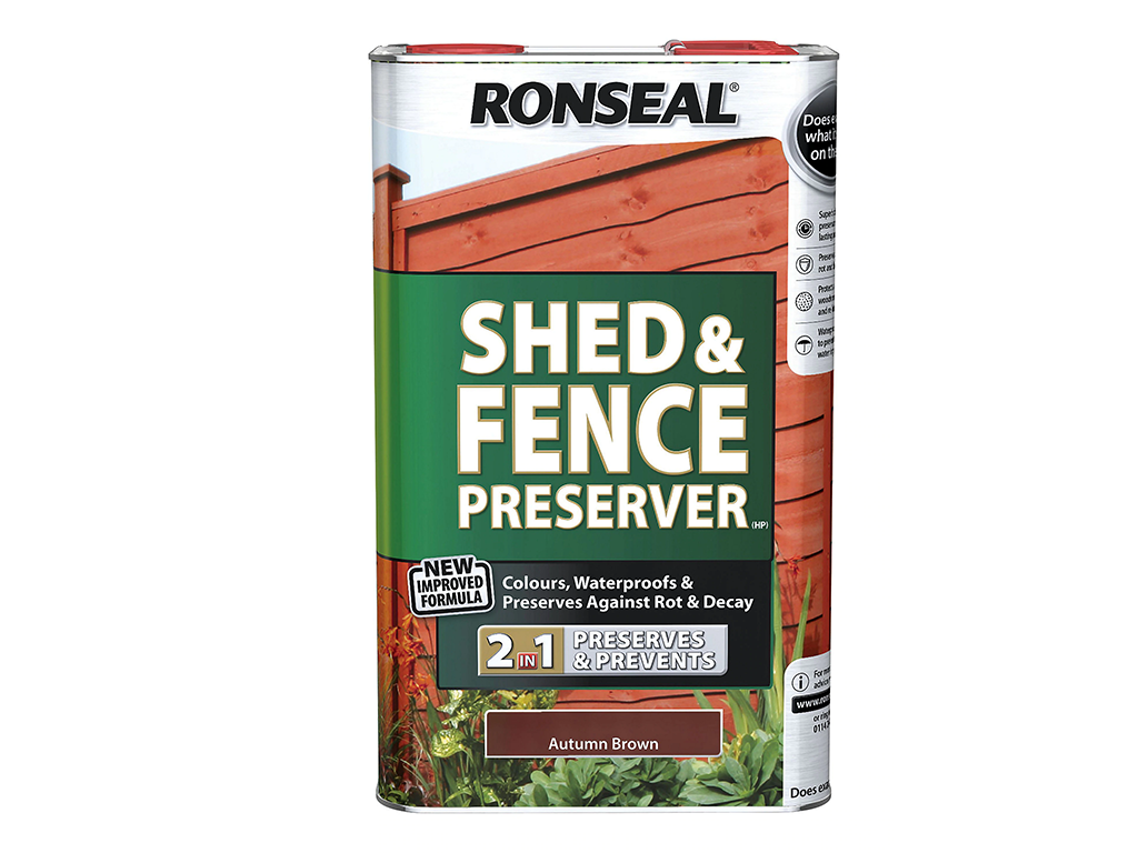 SHED & FENCE PRESERVER, FINISH / SIZE: AUTUMN BROWN (5L)