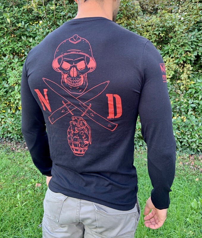 NON DOLET LONG SLEEVE, Black Ink RED