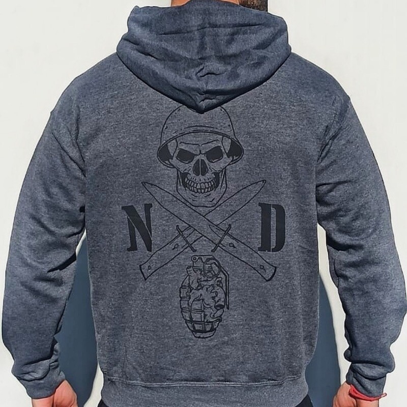 NON DOLET HOODIE, Basic Line, Gray&amp;Black