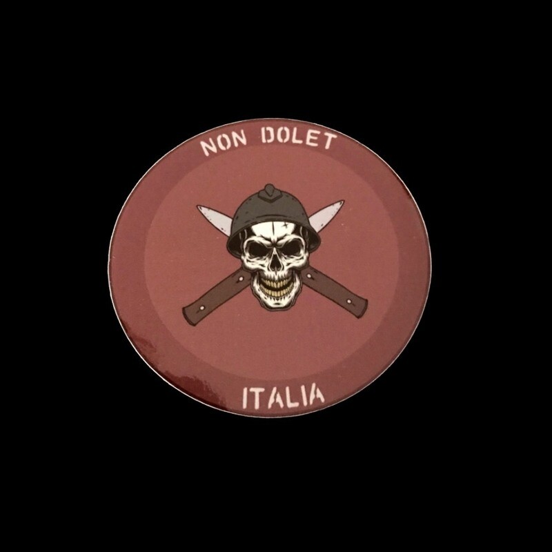 Sticker Dark Red Round  NDA  Logo