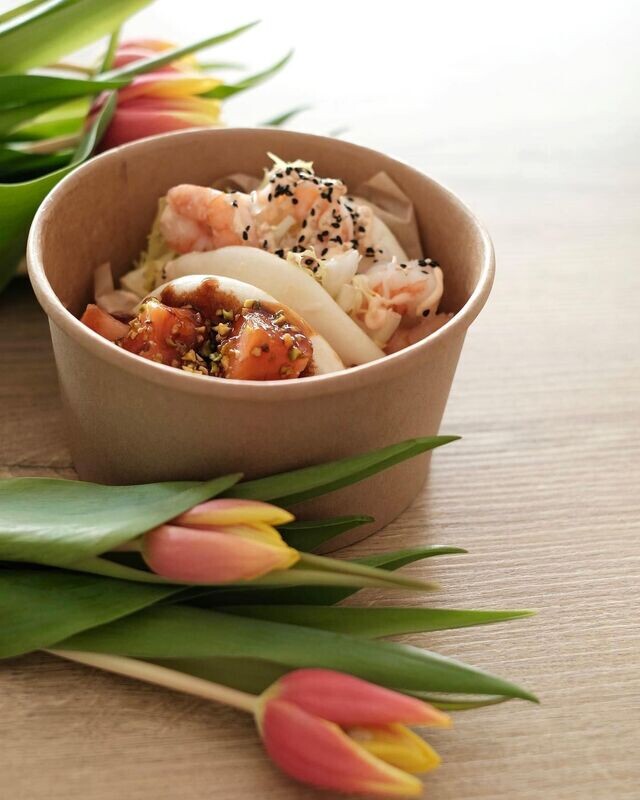 Insalatiere e poke tonde in cartoncino