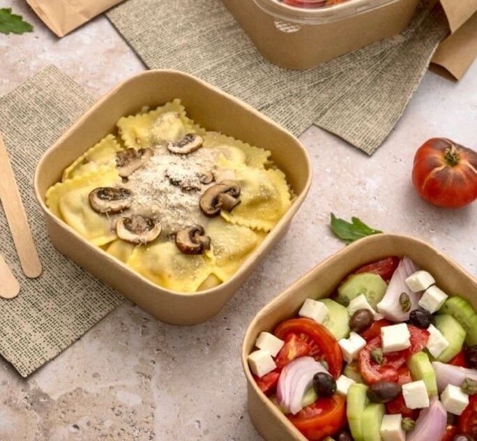 Ciotole quadrate/rettangolari in cartoncino