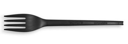 Forchetta 16,5 cm in  CPLA nero