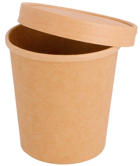Zuppiera con coperchio 470 ml cartoncino KRAFT
