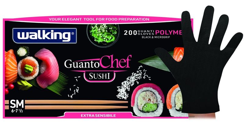 Guanti SUSHI monouso taglia S/M (200 pz) Guanti SUSHI monouso taglia S/M (200 pz)