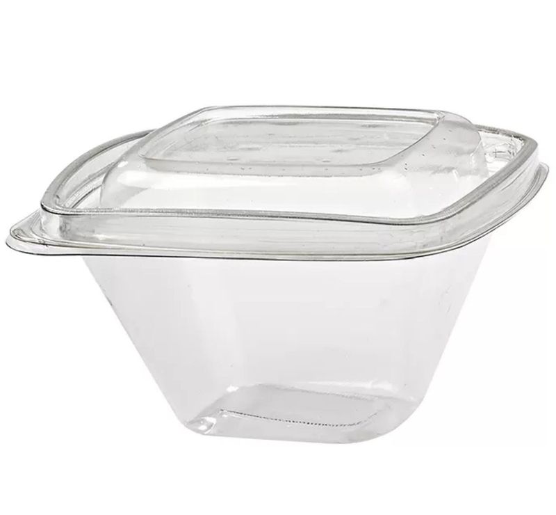 Coppetta quadrata 375 ml in RPET con coperchio (50 pz) Coppetta quadrata 375 ml in RPET con coperchio (50 pz)