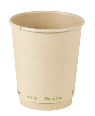 Bicchiere doppia parete in FIBRA DI BAMBOO AVANA 240 ml (25 pz) - coperchio abbinabile GP25795