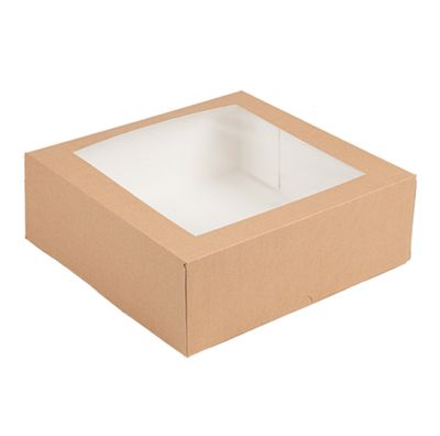 Scatola torta quadrata finestrata KRAFT 28x28 cm (50 pz) Scatola torta quadrata finestrata KRAFT 28x28 cm (50 pz)