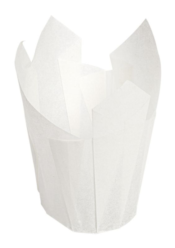 Pirottino MUFFIN tulipano 15x15 cm in carta bianca (200 pz) Pirottino MUFFIN tulipano 15x15 cm in carta bianca (200 pz)