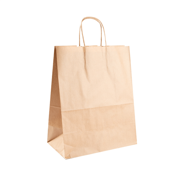 Sacchetto in carta KRAFT con manico ritorto 26+14x32 cm (250 pz)
