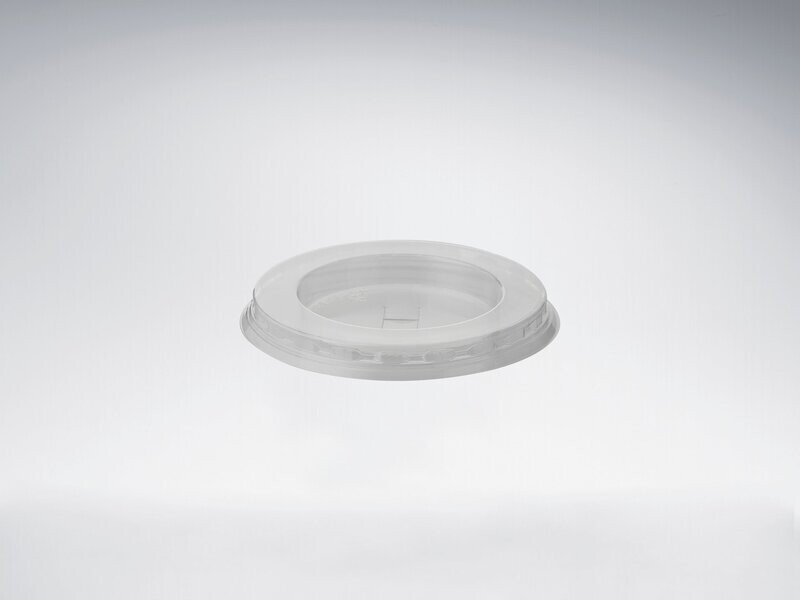 Coperchio piatto con pretaglio cannuccia in PLA per IS052040 - IS052041 - IS052042 (50 pz)