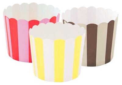 Pirottino a strisce in carta antiunto mix colori (50 pz)