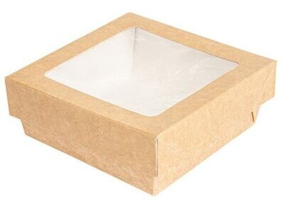 Biobox avana con coperchio finestrato 10x10x4 cm (25 pz)