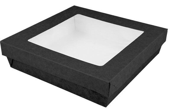 Biobox NERA con coperchio finestrato 14x14x5 cm (25 pz)