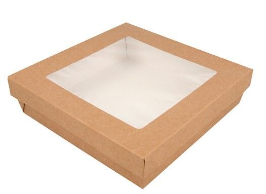 Biobox avana con coperchio finestrato 18,5x18,5 H 4 cm (50 pz)