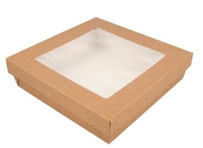 Biobox avana con coperchio finestrato 18,5x18,5 H 4 cm (50 pz)