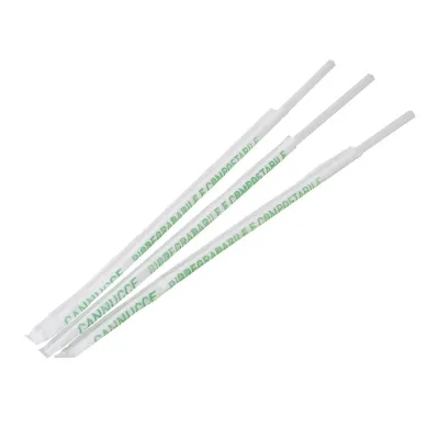 Cannuccia imbustata in PLA BIANCO L 21 cm (200 pz)