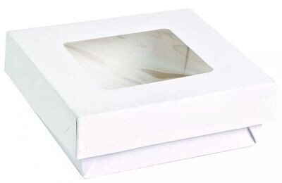 Biobox BIANCA con coperchio finestrato 12x12x5 cm (25 pz)