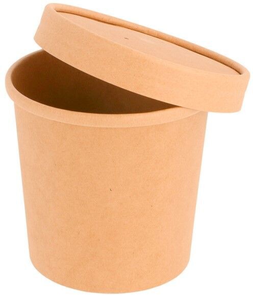 Zuppiera con coperchio ermetico in CARTA KRAFT 360 ml (25 pz)