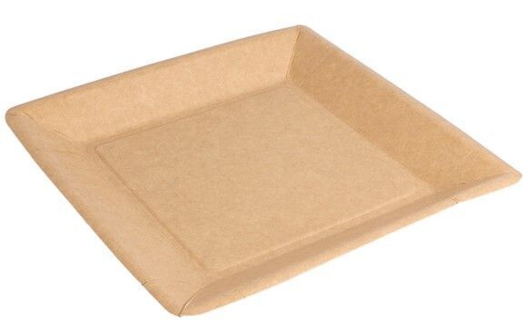Piatto quadrato in CARTONCINO KRAFT 18x18 cm (50 pz)