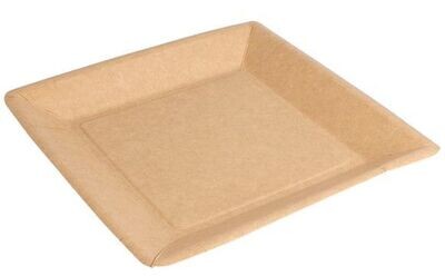 Piatto quadrato in CARTONCINO KRAFT 18x18 cm (50 pz)