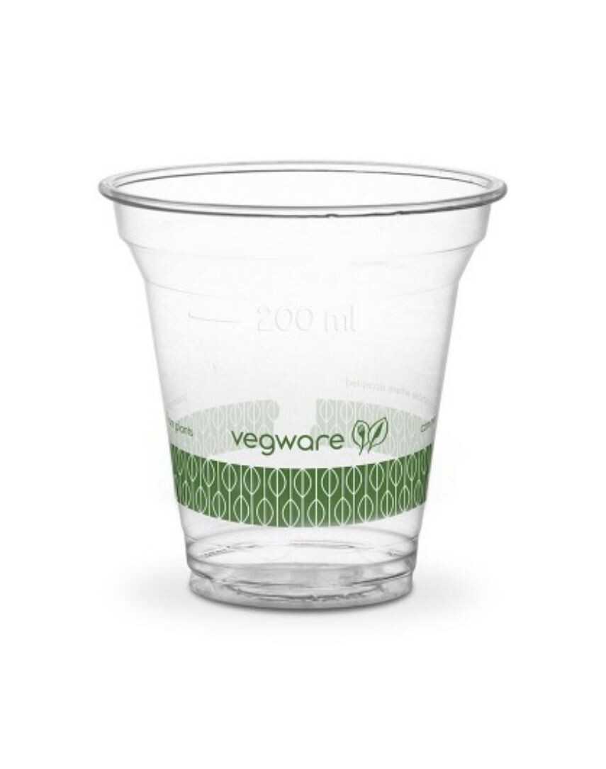 Bicchiere in PLA 300 ml - tacca 200 ml (50 pz) - coperchio abbinabile VEC96DNH - VEC96FNH - VEC96FCH1K