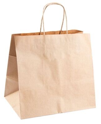 Sacchetto in carta KRAFT con manico ritorto 26+17x24 cm (250 pz)